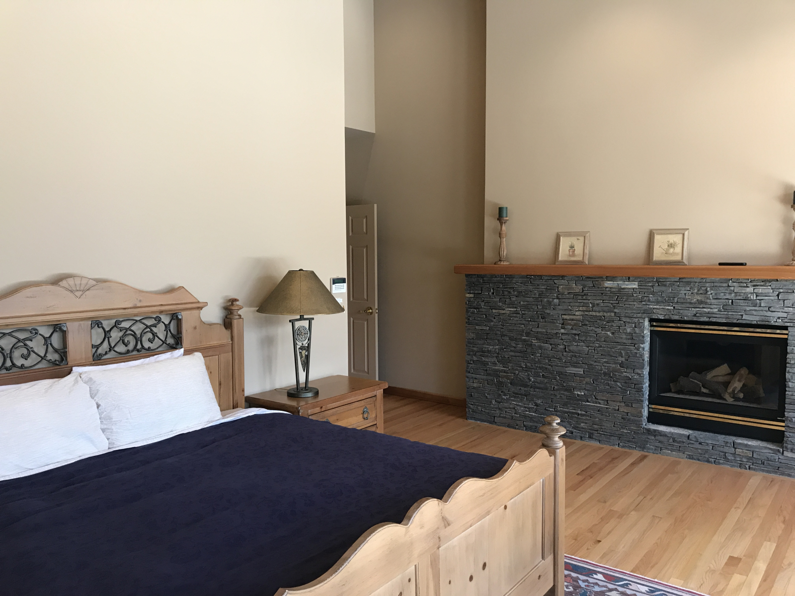 Master bedroom with fireplace