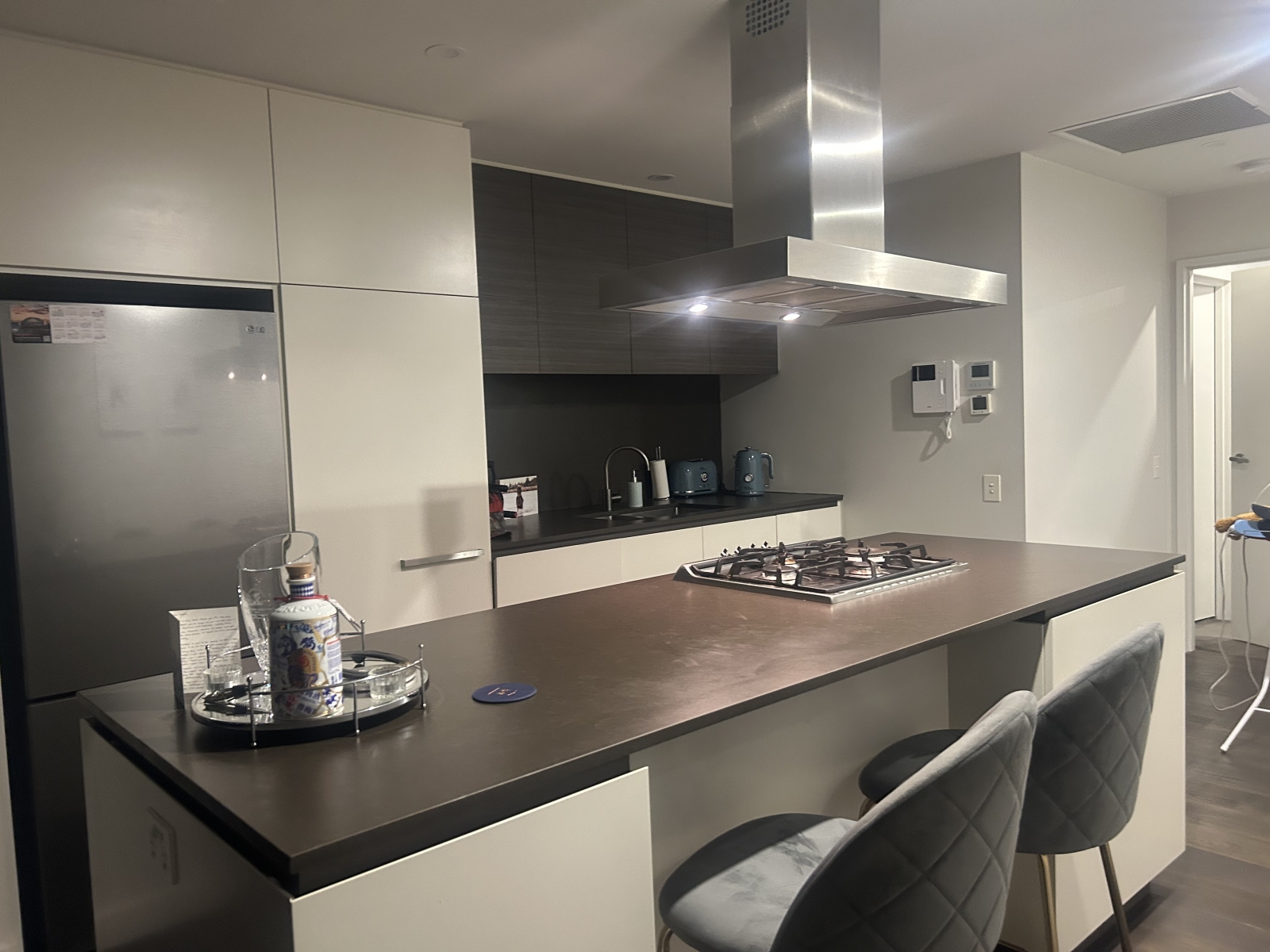 Modern two storey apartment with bay views