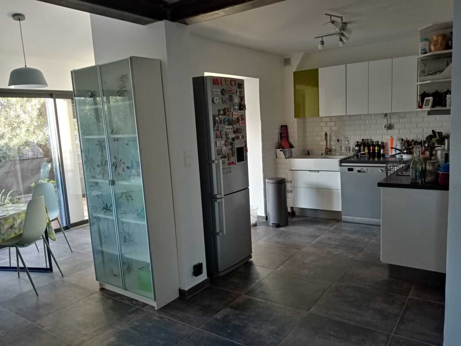 Kitchen open to living room