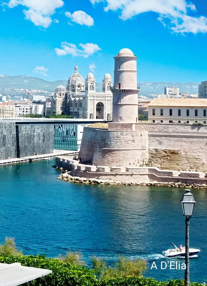 Entrance to the port of Marseille with the MUCEM museum in the background