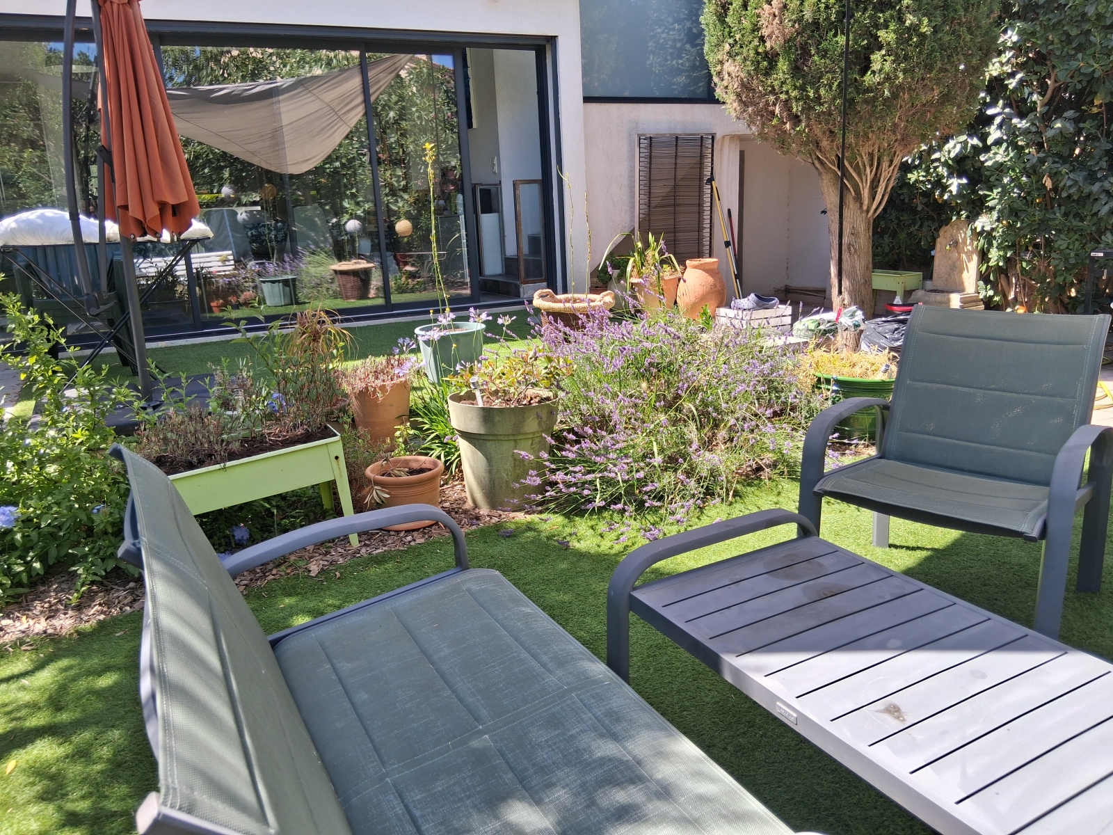 Garden furniture at the back of the house