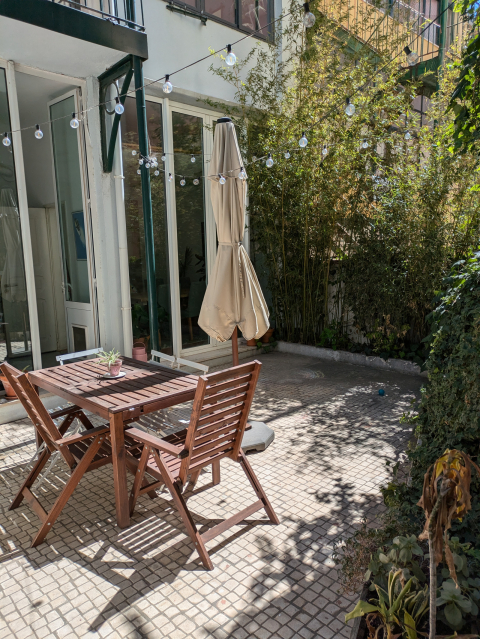 Dream patio for colorful apartment in hip part of Lisbon!
