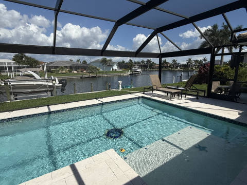 Pool home on the water in Florida