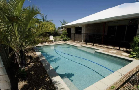 Home with pool, stroll to the beach and lagoon.